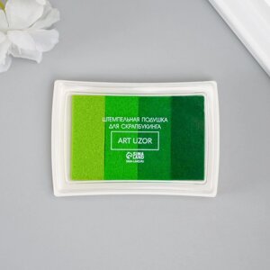 Штемпельная подушка 4 цвета "Зелёная палитра" 7,8х5,5х1,8 см