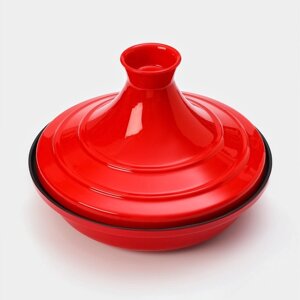 Сковорода-тажин чугунная 2820 см, эмалированное покрытие, цвет красный