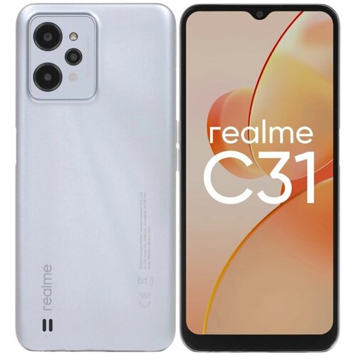 Смартфон Realme C31, 6.5", LCD, 2 sim, 3Гб, 32Гб, 13Мп, 5Мп, microSD, 5000мАч, серебристый