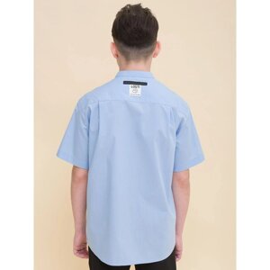 Сорочка верхняя для мальчиков, рост 134 см, цвет голубой
