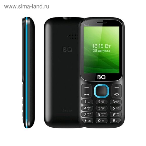 Сотовый телефон BQ M-2440 Step L+2.4", 2 sim, 32Мб, microSD, 800 мАч, чёрн/голубой