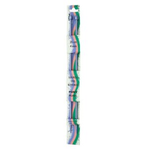 Спицы вязальные прямые PEARL 4,0 мм/25 см, фиолетовый, пластик, 2 шт.