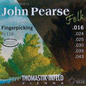 Струны для акустической гитары Thomastik PJ116 John Pearse нейлон, 016-043,