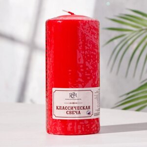 Свеча-цилиндр, 15х7 см, 70 ч, красный