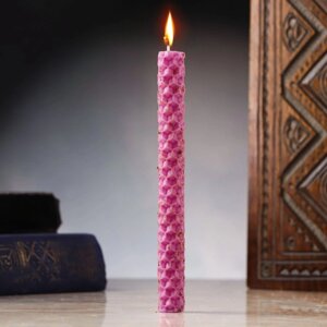 Свеча из вощины с гвоздикой "Наполнение жизненной энергии", 13х1,7 см, 1 ч, фиолетовый