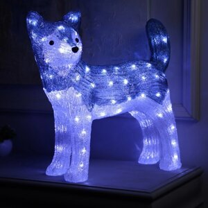 Светодиодная фигура «Волк» 50 47 21 см, акрил, 88 LED, 220 В, свечение белое