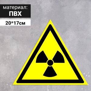 Табличка «Опасно! Радиоактивные вещества или ионизирующее излучение», 200 мм