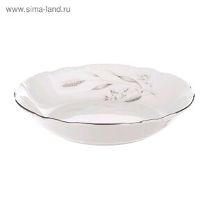 Тарелка для супа Constance, декор «Серебряные колосья, отводка платина», 19 см