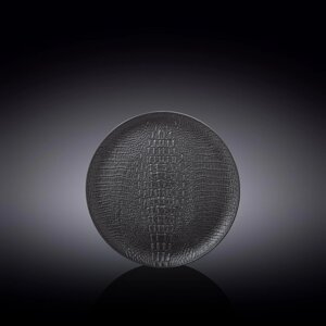 Тарелка круглая Wilmax England Croco, d=18 см, цвет чёрный