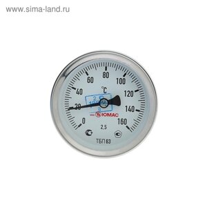 Термометр биметаллический, 160°C, с погружной гильзой 60 мм