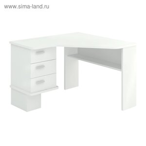 Угловой стол, левый угол, 1150 1100 780 мм, цвет белый жемчуг
