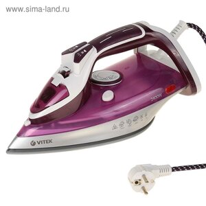 Утюг Vitek VT-1246 VT, 2400 Вт, керамическая подошва, 30 г/мин, 330 мл, фиолетовый