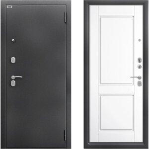 Входная дверь «Тринити Антик Ромео», 9702060 мм, левая, цвет серебро / эмалит белый