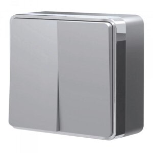Выключатель Gallant W5010006, двухклавишный, цвет серебро