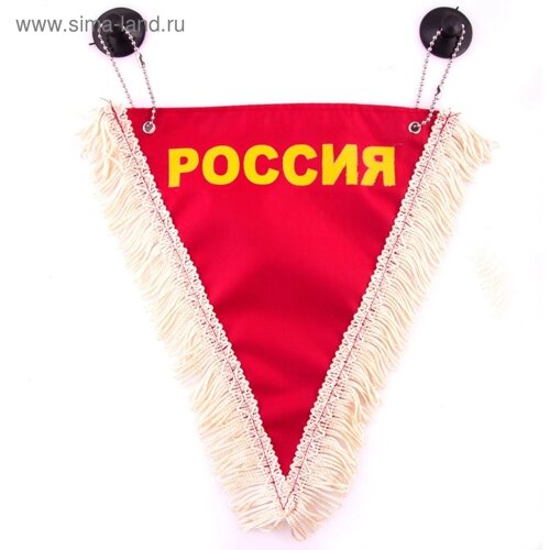 Вымпел треугольный Skyway "РОССИЯ", 200х250 мм, красный, S05101001