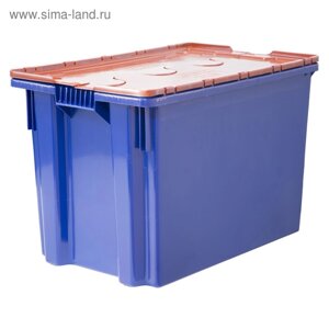 Ящик Safe PRO, сплошной 600х400х400, синий с оранжевой крышкой