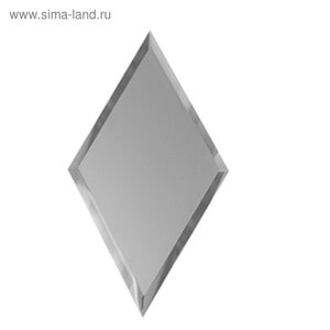 Зеркальная серебряная матовая плитка «Ромб» 10 мм, 200х340 мм