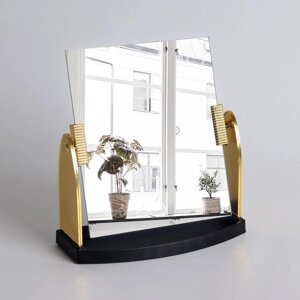 Зеркало настольное, зеркальная поверхность 15 17,5 см, цвет золотистый