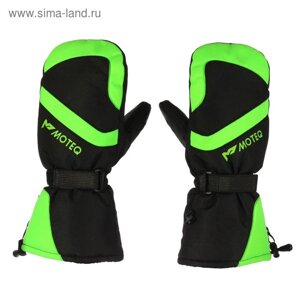 Зимние рукавицы "Бобер", размер L, чёрные, зелёные