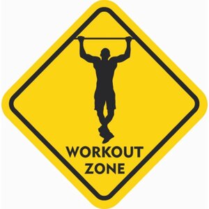 Знак декоративный (постер) Workout zone" 32х32 см, пластик