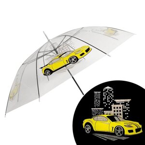 Зонт детский «Жёлтая машина» полуавтомат прозрачный, d=90см