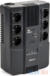 (8998) Бастион SKAT-UPS 600 AI 600ва/360вт/line-interactive/акб 7ачх1/220в/6хschuko/3 л. г
