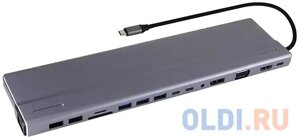 Адаптер typec 3*USB3.0+2*USB2.0+VGA+RJ45+SD+TF+AUD+HDMI+DP+2*USB3.1 data+PDCU4703