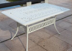 Белый стол из литого алюминия Rimini 6