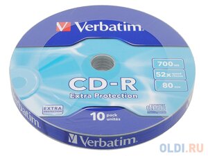 Диски CD-R 80min 700Mb Verbatim 52x Shrink/10 43725