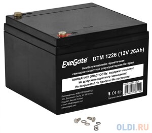 Exegate EX282971RUS Exegate EX282971RUS Аккумуляторная батарея ExeGate DTM 1226 (12V 26Ah), клеммы под болт М5