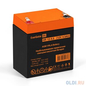 Exegate EX285637RUS Аккумуляторная батарея HR 12-4.5 (12V 4.5Ah, клеммы F2)