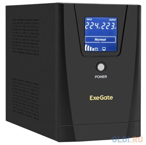 Ибп exegate specialpro smart LLB-1600. LCD. AVR. 2SH. 3C13. USB 1600VA/950W, LCD, AVR, 2*schuko+3*C13, USB, металлический корпус, black