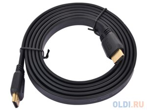 Кабель HDMI Gembird/Cablexpert, 1.8м, v1.4, 19M/19M, плоский кабель, черный, позол. разъе CC-HDMI4F-6