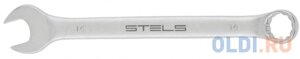 Ключ комбинированный, 14 мм, CrV, матовый хром Stels