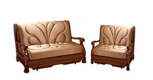 Комплект мягкой мебели Милан с деревянными подлокотниками