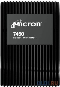Micron SSD 7450 PRO, 1920GB, U. 3(2.5 15mm), nvme, pcie 4.0 x4, 3D TLC, R/W 6800/2700MB/s, iops 800 000/120 000, TBW 3650, DWPD 1 (12 мес.)