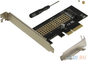 ORIENT C300E, Переходник PCI-E 4x-M. 2 M-key NVMe SSD, тип 2230/2242/2260/2280, планки крепления в комплекте (31100)