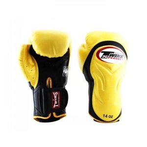 Перчатки боксерские Twins BGVL-6 Black/Yellow, 12 унций
