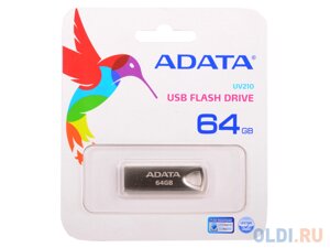 Внешний накопитель 64GB USB drive ADATA USB 2.0 UV210 золотой мет. AUV210-64G-RGD