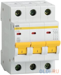 Выключатель автоматический модульный ИЭК 3п C/ 63А ВА 47-29 MVA20-3-063-C