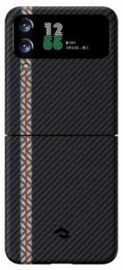 Чехол Pitaka Fusion Weaving MagEZ Case 3 для Galaxy Z Flip4, кевлар красный+черный