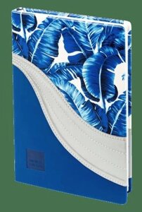 Ежедневник А5 96л Wave синий, иск. кожа, тв. переплет, In Folio
