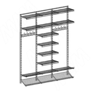 Home Space, гардероб ширина 1860мм, глубина 335 мм, 3 проема по 600 мм (HSK1860x335MT1)