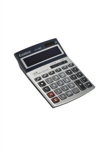 Калькулятор 12 разрядный настольный, акрил. клавиши, металл. панель, к/к с подвесом, Comix