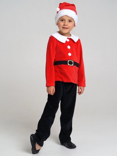 Карнавальный костюм Санта Клауса: лонгслив, брюки, шапка для мальчика