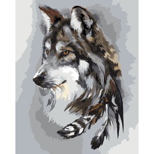Картина по номерам на холсте ТРИ СОВЫ "Волчья мудрость", 40х50 см, с акриловыми красками и кистями