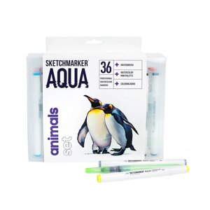 Набор акварельных маркеров SKETCHMARKER "Aqua Pro" Animals 36 цв