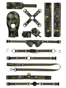 Набор БДСМ Shots Media Ouch! Army Bondage Kit 10 предметов, камуфляж