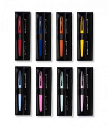 Набор Ручка перьевая Малевичъ с конвертером, перо EF 0,4 мм,2 картриджа (индиго, черный), цвет: ф