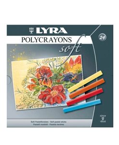 Набор сухой пастели Lyra "Polycrayons Soft" 24 цв четырехгранная